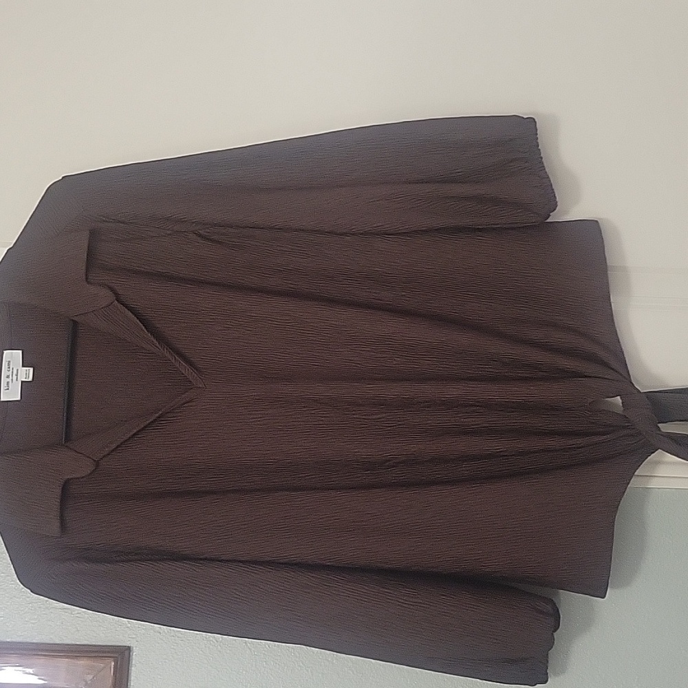 Brown Tie-Front Blouse